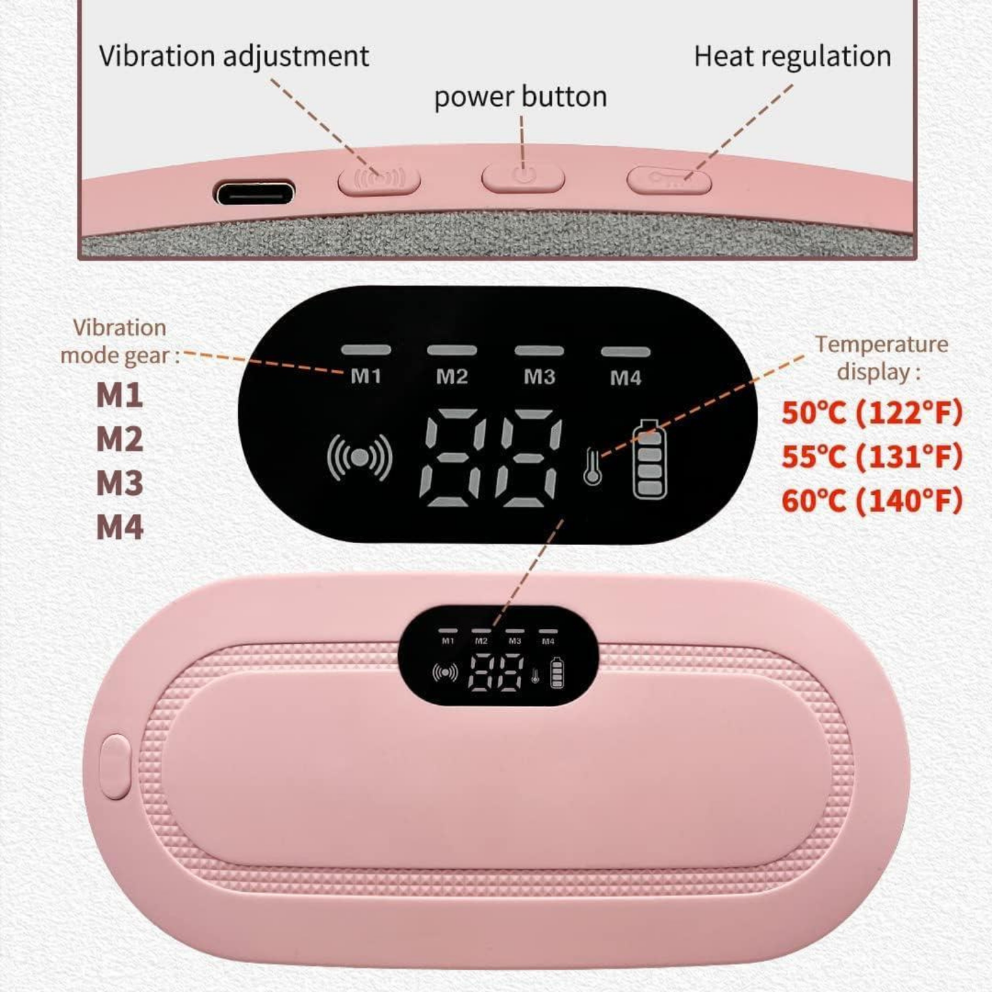 CrampEase Comfort Pro - Portable Cordless Menstrual Heating Pad