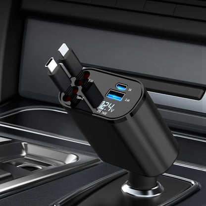 FlexiCharge™ - 4-in-1 Retractable Car Charger