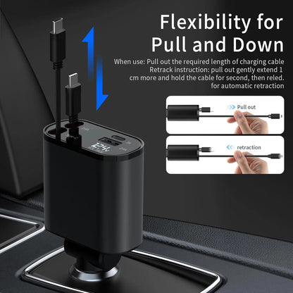 FlexiCharge™ - 4-in-1 Retractable Car Charger