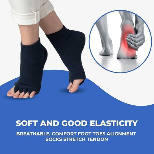 Cotton Foot Alignment Socks - 5 Toe Separator - Assorted Colors