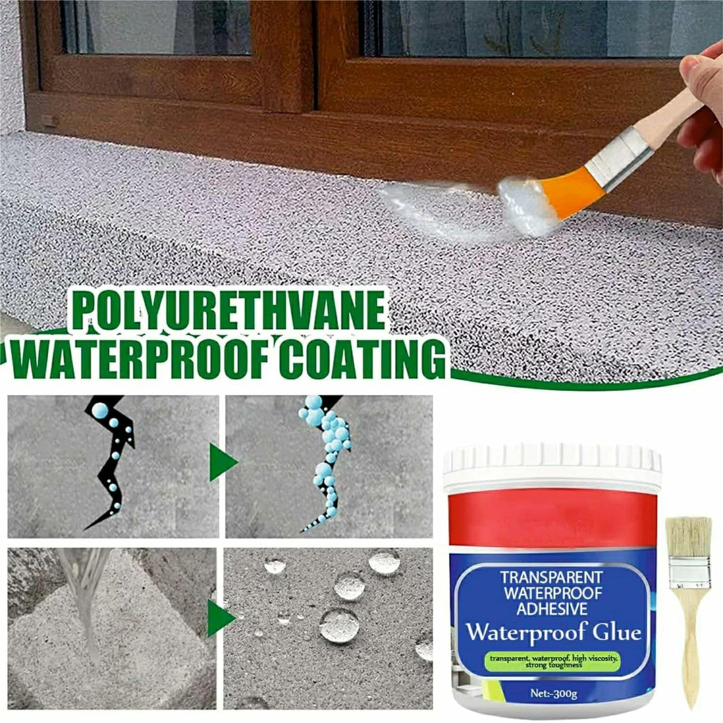 Waterproof Sealant Glue 300gm (Transparent) with Brush